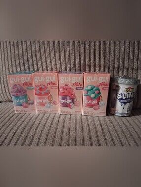 complete set 4 gui-gui Mini keychain/cell phone charm slime kits & 1 oosh Slime